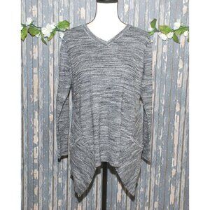 Logo Ladies S Oversized Comfy Cashmere Blend Gray Heathered Sweater Pockets